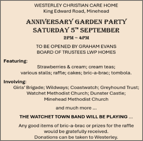 Westerley Garden Party Sept 2026